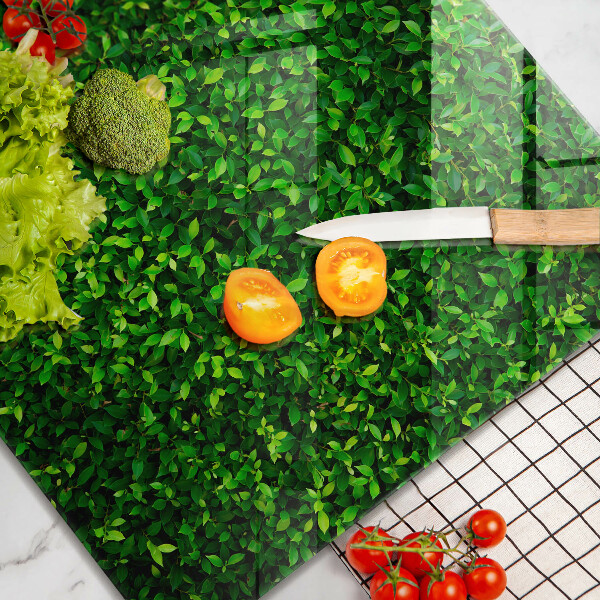 Üveg vágódeszka Növény kis levelekkel