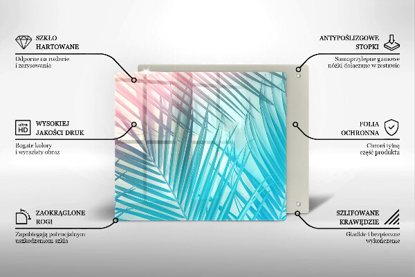 Üveg vágódeszka Pasztell levelek