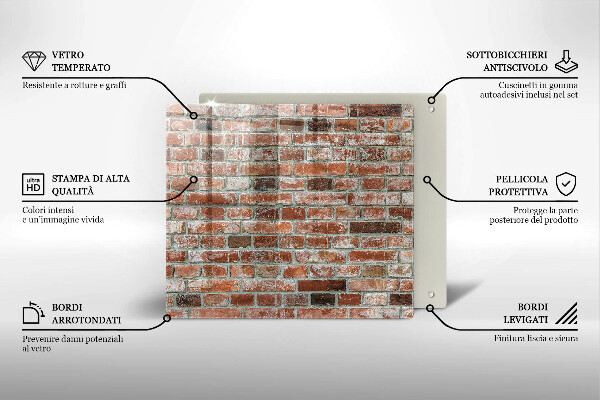 Üveg vágódeszka Régi téglafal