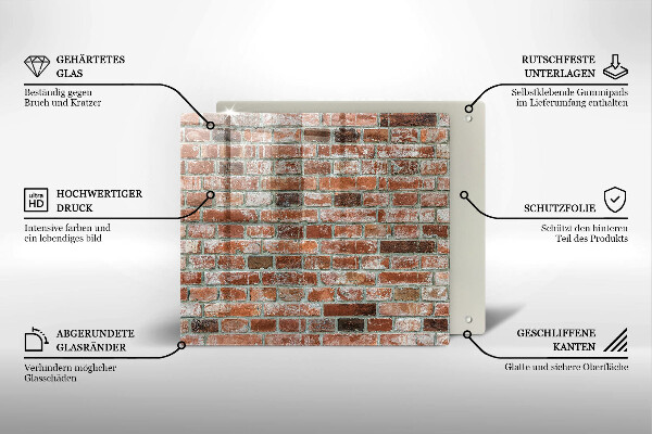 Üveg vágódeszka Régi téglafal