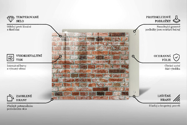 Üveg vágódeszka Régi téglafal