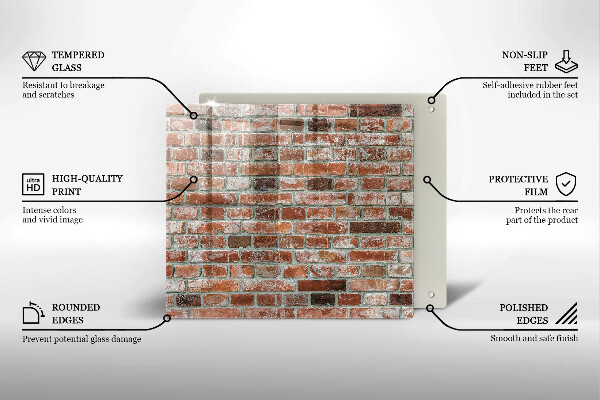 Üveg vágódeszka Régi téglafal