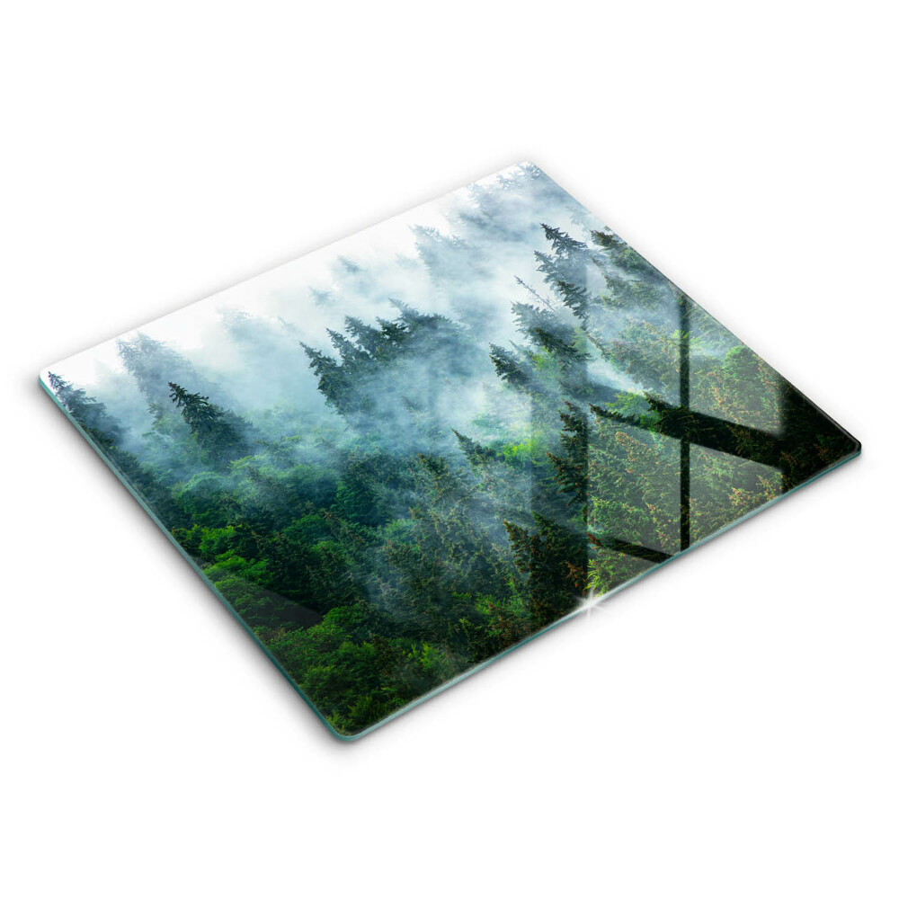 Üveg vágódeszka Erdő a ködben