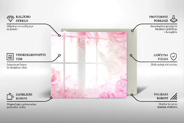 Üveg vágódeszka Finom rózsák háttér