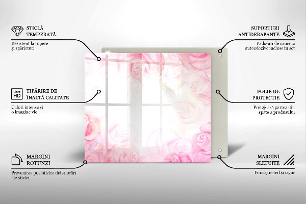 Üveg vágódeszka Finom rózsák háttér