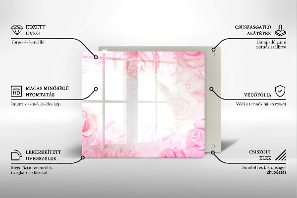 Üveg vágódeszka Finom rózsák háttér