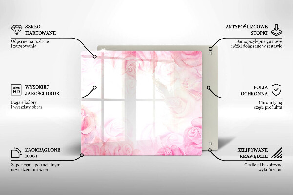 Üveg vágódeszka Finom rózsák háttér