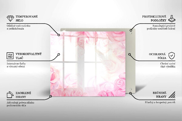 Üveg vágódeszka Finom rózsák háttér