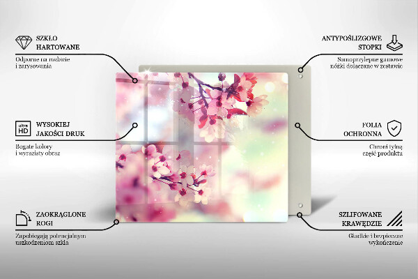 Üveg vágódeszka Természet alma virágok