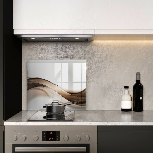 Üveg vágódeszka Absztrakt barna vonalak