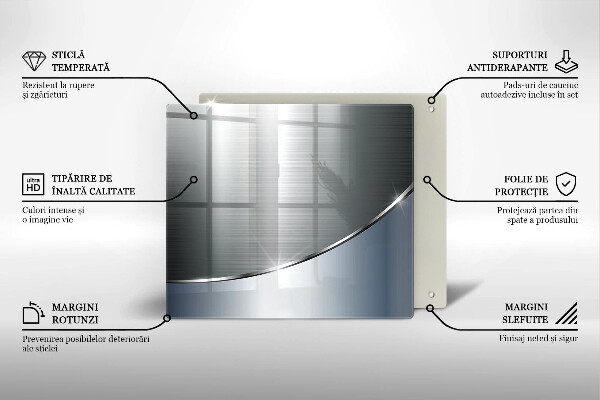 Üveg vágódeszka Fém absztrakciós minta