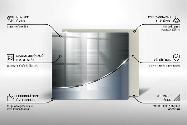 Üveg vágódeszka Fém absztrakciós minta