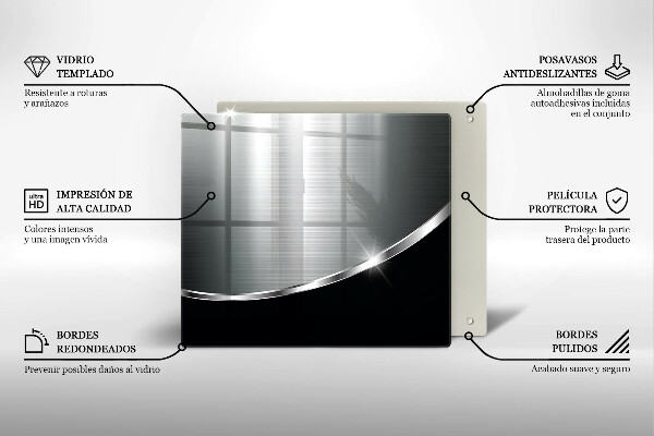 Üveg vágódeszka Absztrakció fémmel