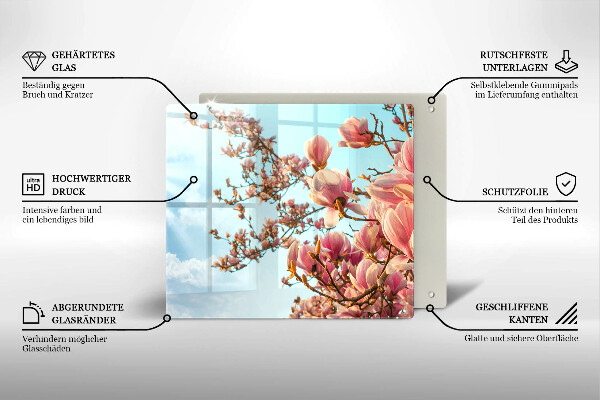 Üveg vágódeszka Rózsaszín virágú fa