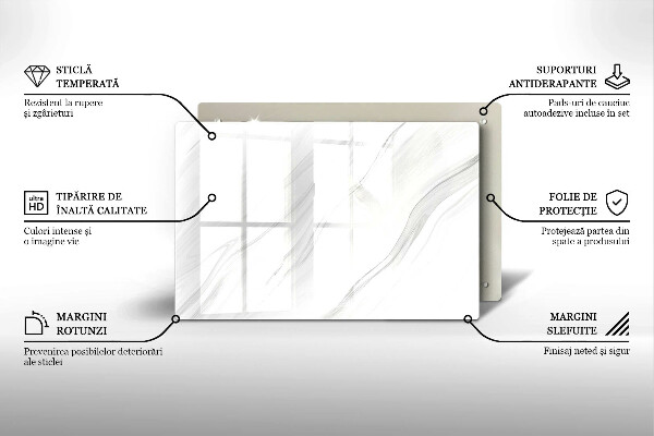 Üveg vágódeszka Finom márvány