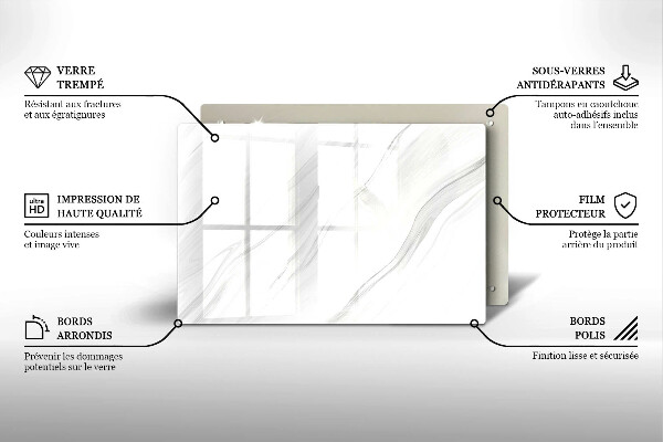 Üveg vágódeszka Finom márvány