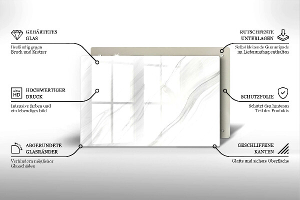 Üveg vágódeszka Finom márvány