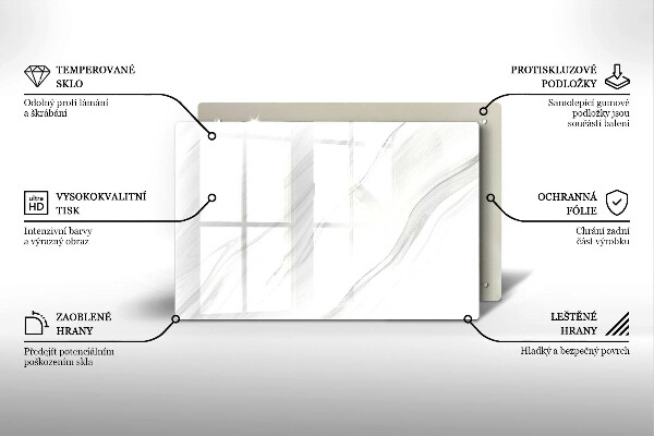 Üveg vágódeszka Finom márvány