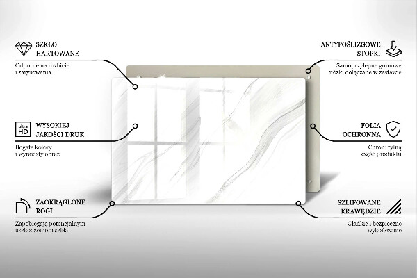 Üveg vágódeszka Finom márvány
