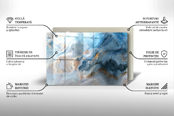 Üveg vágódeszka Márvány textúra
