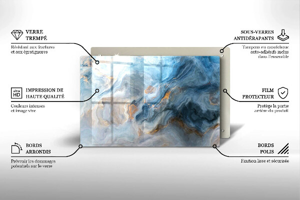 Üveg vágódeszka Márvány textúra