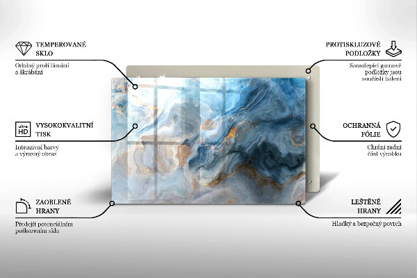 Üveg vágódeszka Márvány textúra