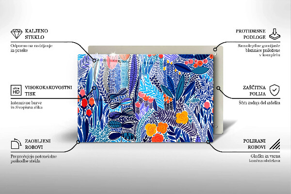 Üveg vágódeszka Festett rét