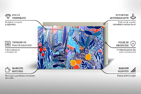 Üveg vágódeszka Festett rét