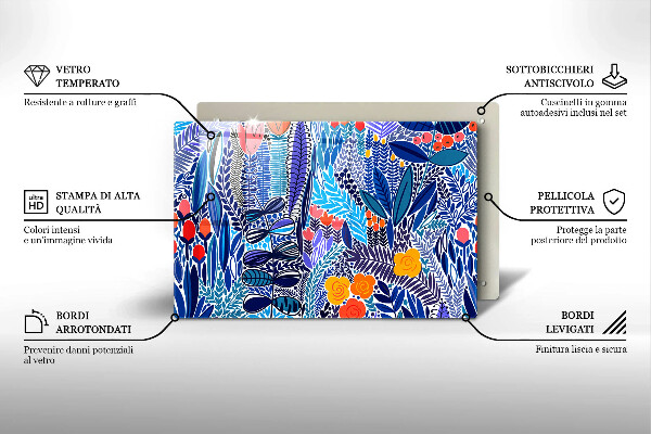 Üveg vágódeszka Festett rét