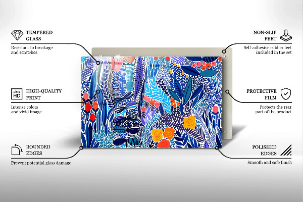 Üveg vágódeszka Festett rét