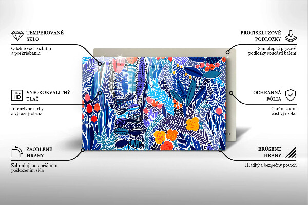 Üveg vágódeszka Festett rét