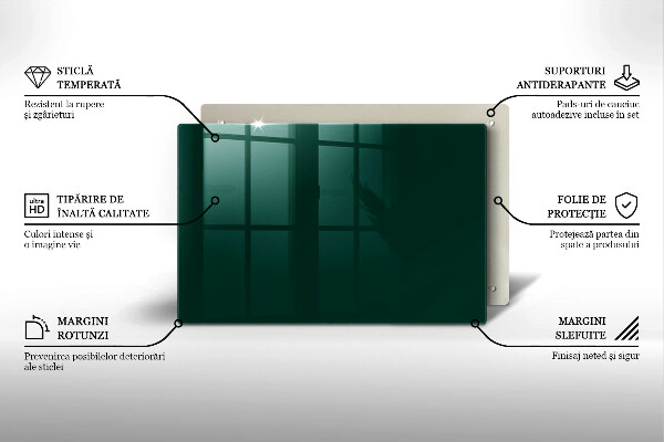 Üveg vágódeszka Zöld szín