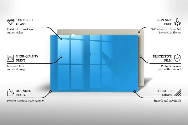 Üveg vágódeszka Kék szín