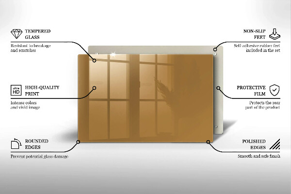 Üveg vágódeszka Bézs színű