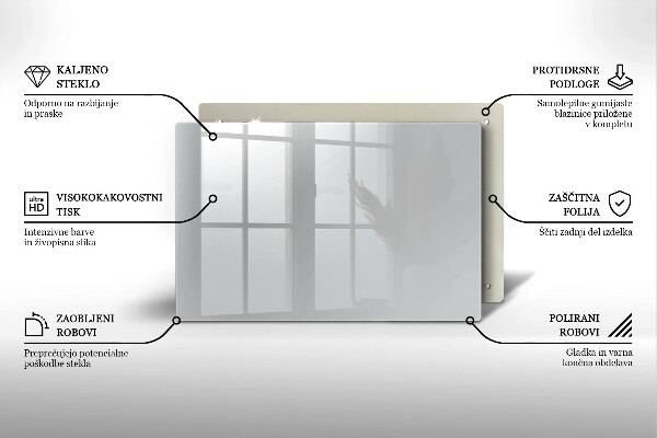 Üveg vágódeszka Szürke színű
