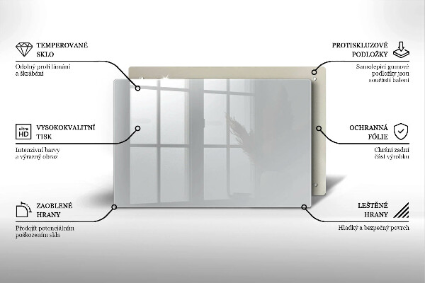 Üveg vágódeszka Szürke színű