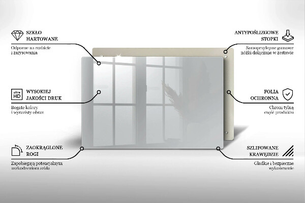 Üveg vágódeszka Szürke színű