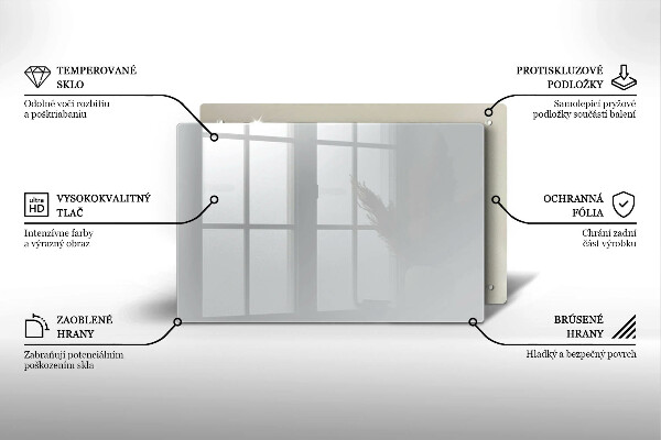 Üveg vágódeszka Szürke színű