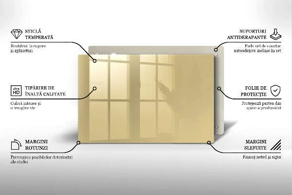 Üveg vágódeszka Bézs színű