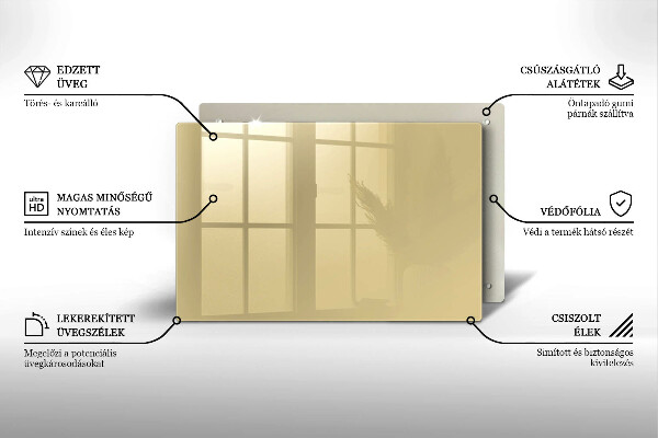 Üveg vágódeszka Bézs színű