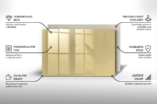 Üveg vágódeszka Bézs színű