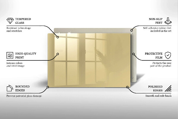 Üveg vágódeszka Bézs színű