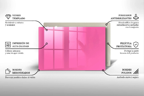 Üveg vágódeszka Rózsaszín szín