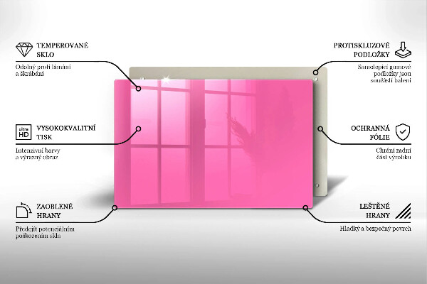 Üveg vágódeszka Rózsaszín szín