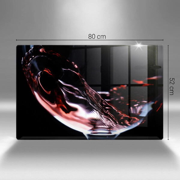 Üveg vágódeszka Egy pohár vörösbor