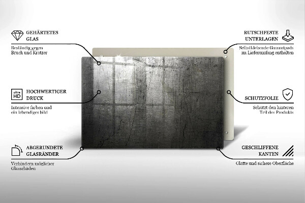 Üveg vágódeszka Fém textúra