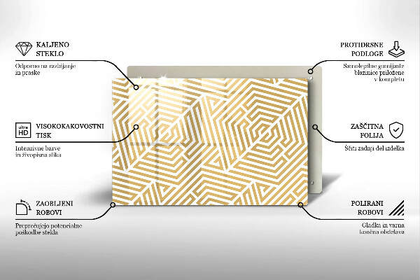 Üveg vágódeszka Geometriai vonalak