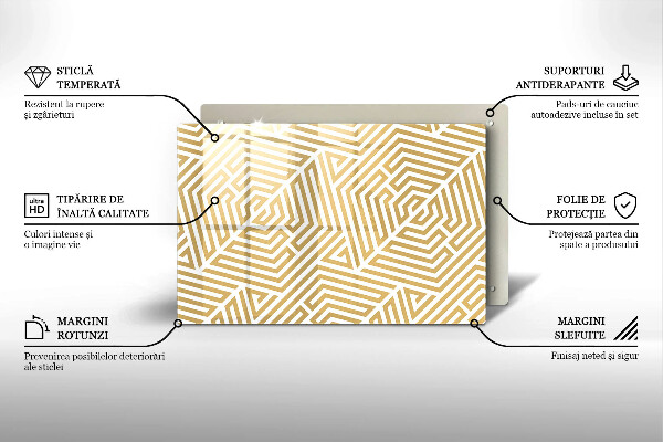 Üveg vágódeszka Geometriai vonalak