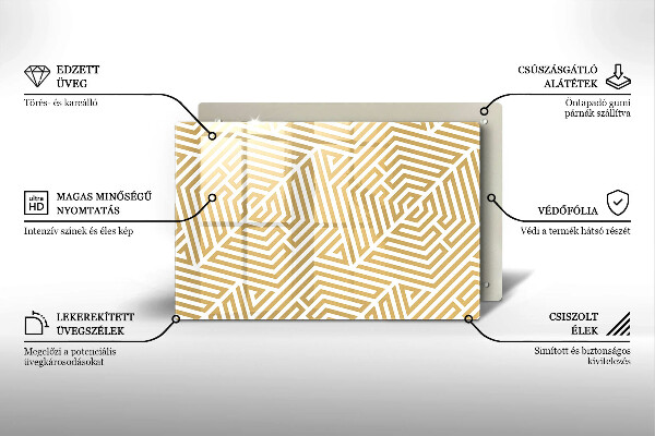 Üveg vágódeszka Geometriai vonalak