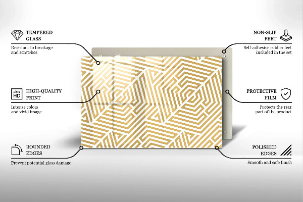 Üveg vágódeszka Geometriai vonalak